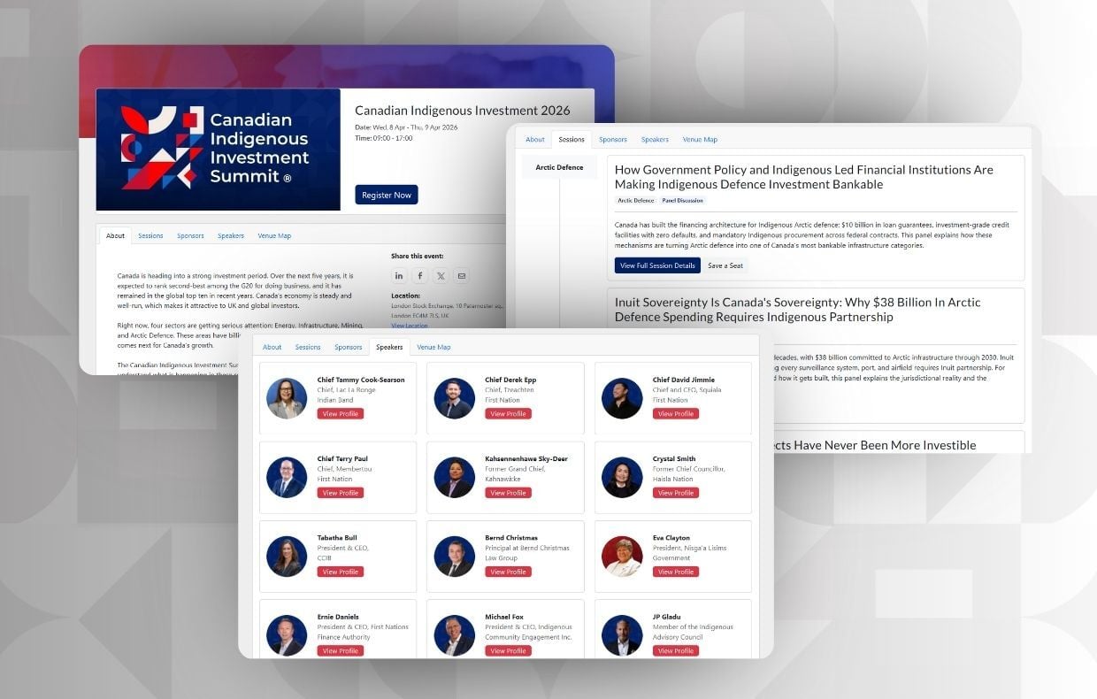 Canadian Indigenous Investment Summit 2026 - Sessions and Speakers - Now Live